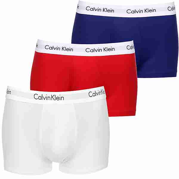 Calvin Klein 3P Low Rise Trunk Boxershorts Herren weiß/rot/blau
