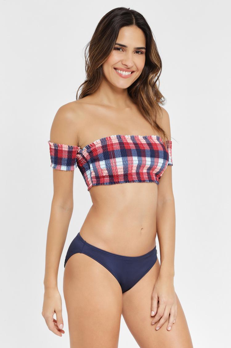 S.OLIVER S.OLIVER Bandeau-Bikini Bikini Set Damen - marine-kariert - 0 | SportScheck