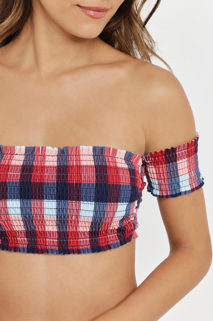 S.OLIVER S.OLIVER Bandeau-Bikini Bikini Set Damen - marine-kariert - 0 | SportScheck