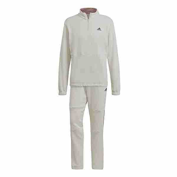 adidas 1/4 Zip Fleece Trainingsanzug Trainingsanzug Herren Beige