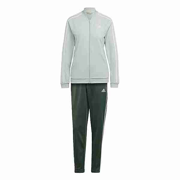 adidas Essentials 3-Streifen Trainingsanzug Trainingsjacke Damen Green Oxide / Linen Green