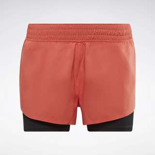 Reebok Running Two-in-One Shorts Funktionsshorts Damen Semi Orange Flare