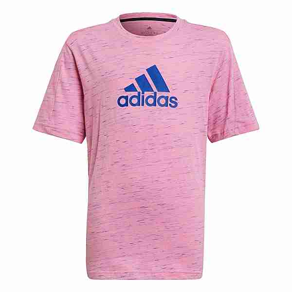 adidas Future Icons Badge of Sport Logo T-Shirt T-Shirt Kinder Bliss Pink / Royal Blue