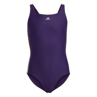 adidas Athly V 3-Streifen Badeanzug Badeanzug Kinder Dark Purple / Bliss Blue