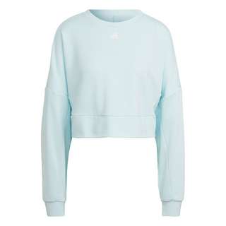 adidas AEROREADY Studio Loose Sweatshirt Langarmshirt Damen Almost Blue / White