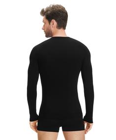 Rückansicht von Falke Merino Light Longsleeve Regular Funktionsshirt Herren black (3000)