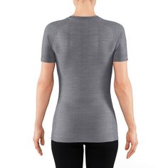 Rückansicht von Falke Merino T-Shirt T-Shirt Damen grey-heather (3757)