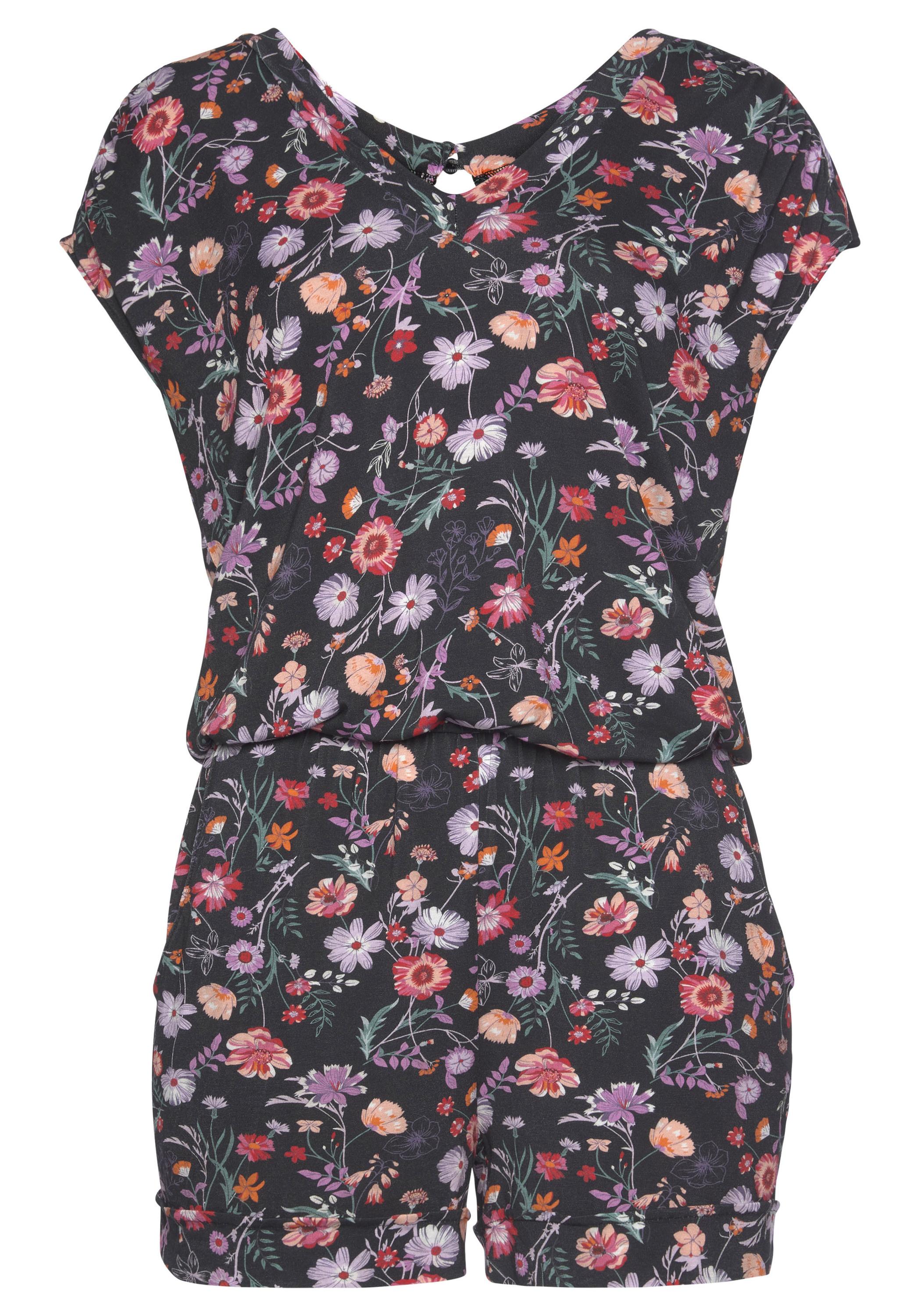 Lascana Kurzoverall Jumpsuit Damen geblümt im Online Shop von