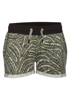 Lascana Relaxshorts Sweatshorts Damen schwarz-gemustert