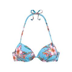 Lascana Push-Up-Bikini-Top Bikini Oberteil Damen hellblau-bedruckt