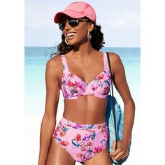 Rückansicht von sunseeker Bügel-Bikini-Top Bikini Oberteil Damen rosa-bedruckt