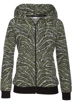 Lascana Kapuzensweatjacke Sweatjacke Damen schwarz-gemustert
