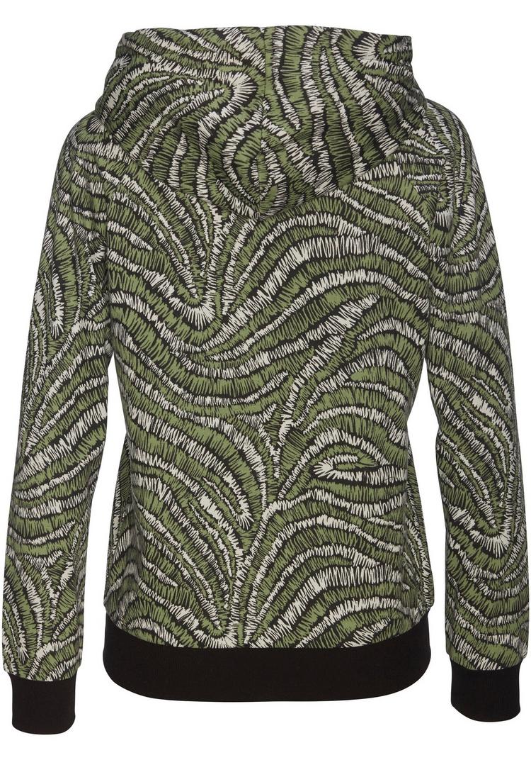 Lascana Lascana Kapuzensweatjacke Sweatjacke Damen - schwarz-gemustert - 0 | SportScheck