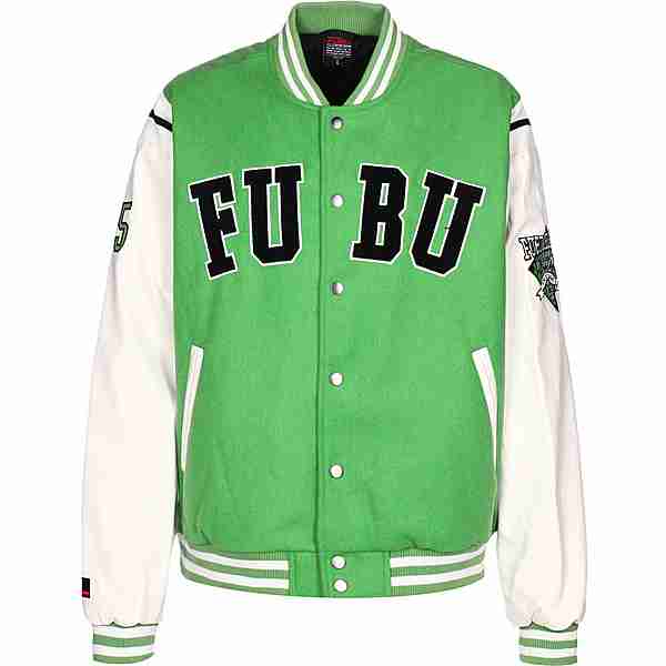 Fubu Fake Leather Collegejacke Herren grün/weiß