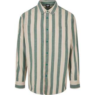 Urban Classics Striped Langarmhemd Herren grün/beige/gestreift