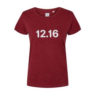 Twelvesixteen Tee Organic 12.16 logo Burgundy Women T-Shirt Damen bordeaux