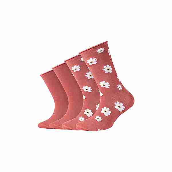 S.OLIVER Silky Touch Flower Sneakersocken faded rose