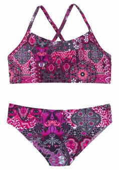 Buffalo Bustier-Bikini Bikini Set Damen aubergine-bedruckt