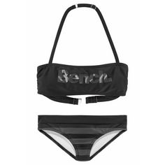 Bench Bandeau-Bikini Bikini Set Damen schwarz-grau