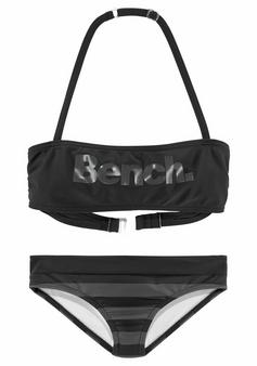 Bench Bandeau-Bikini Bikini Set Damen schwarz-grau