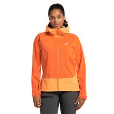 Rückansicht von Haglöfs Spate Jacket Hardshelljacke Damen Soft Orange/Flame Orange