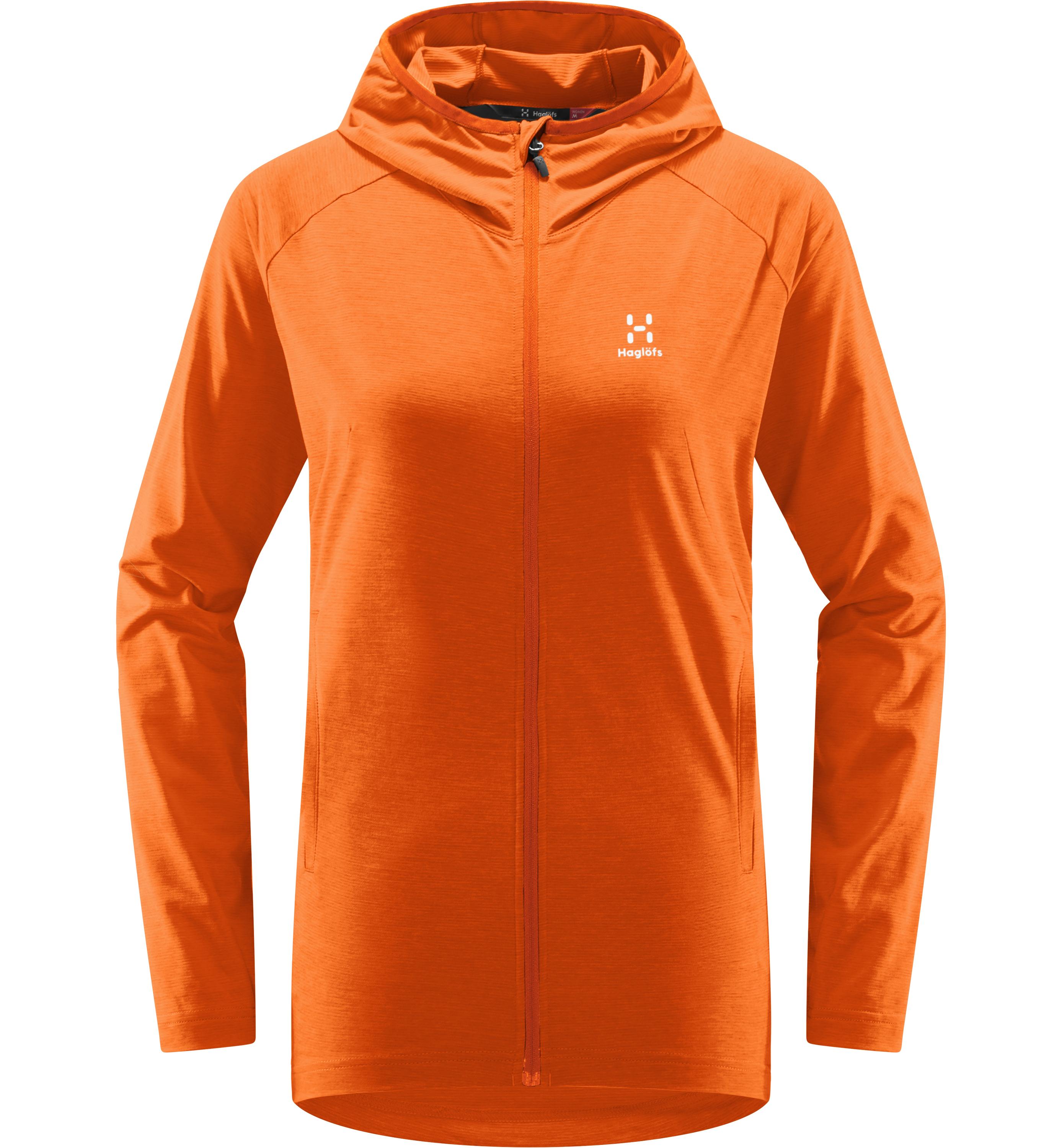 Haglöfs Mirre Mid Hood Fleecejacke Damen Flame Orange