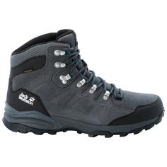 Rückansicht von Jack Wolfskin REFUGIO TEXAPORE MID M Wanderschuhe Herren grey / black