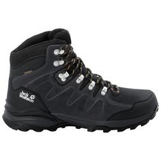 Rückansicht von Jack Wolfskin REFUGIO TEXAPORE MID M Wanderschuhe Herren phantom / burly yellow XT