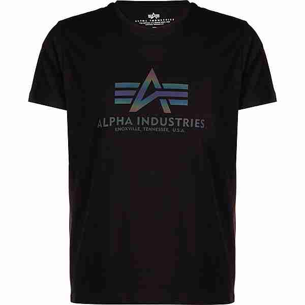 Alpha Industries Basic Rainbow T-Shirt Herren schwarz