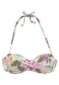 S.OLIVER B&uuml;gel-Bandeau-Bikini-Top Bikini Oberteil Damen - rose-bedruckt