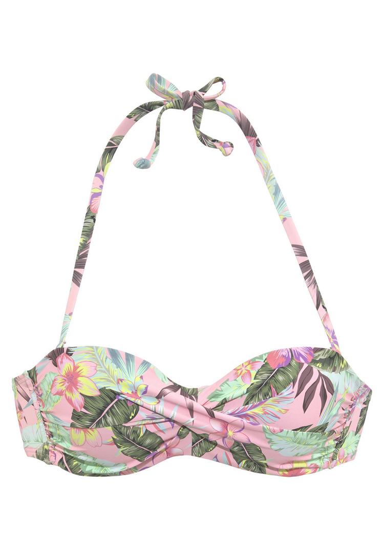 S.OLIVER S.OLIVER B&uuml;gel-Bandeau-Bikini-Top Bikini Oberteil Damen - rose-bedruckt - 0 | SportScheck