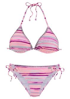 VENICE BEACH Triangel-Bikini Bikini Set Damen lachs-bedruckt