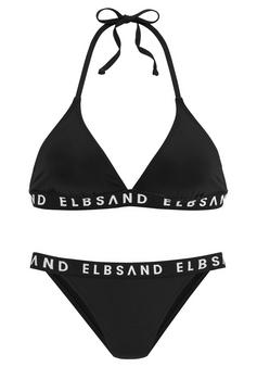 ELBSAND Triangel-Bikini Bikini Set Damen schwarz