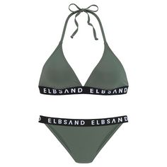 ELBSAND Triangel-Bikini Bikini Set Damen oliv