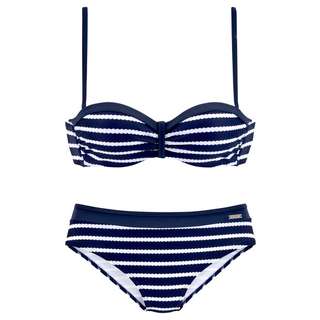 Lascana Bügel-Bandeau-Bikini Bikini Set Damen marine-weiß