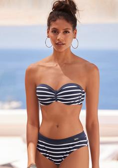 Rückansicht von Lascana Bügel-Bandeau-Bikini Bikini Set Damen marine-weiß