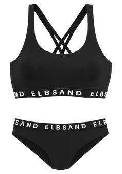 ELBSAND Bustier-Bikini Bikini Set Damen schwarz