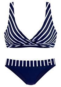 Lascana Triangel-Bikini Bikini Set Damen - marine-wei&szlig;