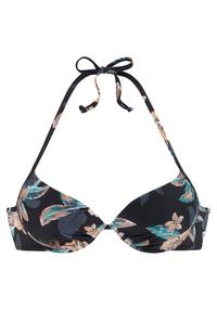 VENICE BEACH Push-Up-Bikini-Top Bikini Oberteil Damen - schwarz-bedruckt