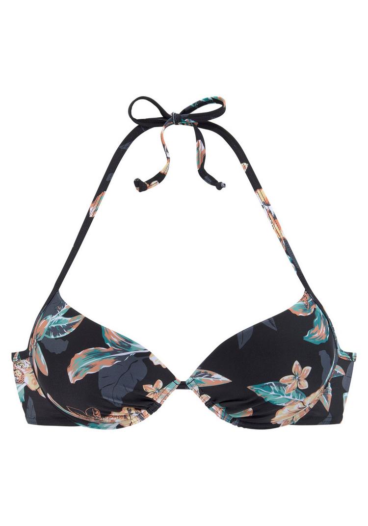 VENICE BEACH VENICE BEACH Push-Up-Bikini-Top Bikini Oberteil Damen - schwarz-bedruckt - 0 | SportScheck