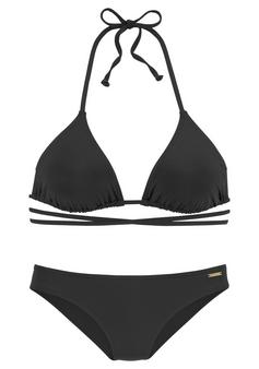 BRUNO BANANI Triangel-Bikini Bikini Set Damen schwarz