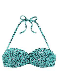 Lascana Bügel-Bandeau-Bikini-Top Bikini Oberteil Damen mint-bedruckt