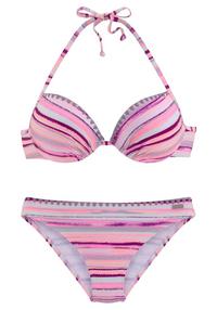 VENICE BEACH Push-Up-Bikini Bikini Set Damen - lachs-bedruckt