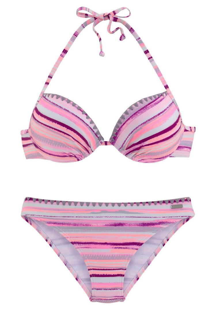 VENICE BEACH VENICE BEACH Push-Up-Bikini Bikini Set Damen - lachs-bedruckt - 0 | SportScheck