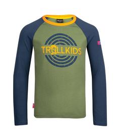 Trollkids Preikestolen Longshirt Kinder Mossgrün/Nachtblau