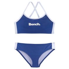 Bench Bustier-Bikini Bikini Set Damen blau-weiß