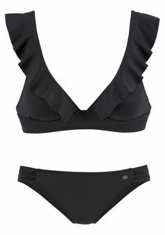 JETTE Triangel-Bikini Bikini Set Damen schwarz