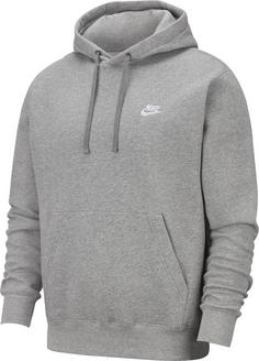 Nike NSW Club Hoodie Herren dk grey heather-matte silver-white