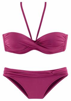 Lascana B&uuml;gel-Bandeau-Bikini Bikini Set Damen beere