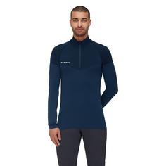 Rückansicht von Mammut Trift Half Zip Langarmshirt Herren marine